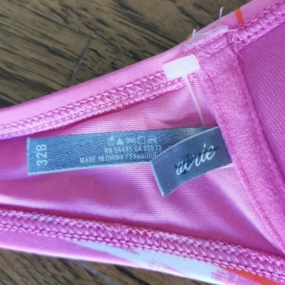AERIE Bikini Top Push-Up Orange Pink New 32B - Picture 5 of 5